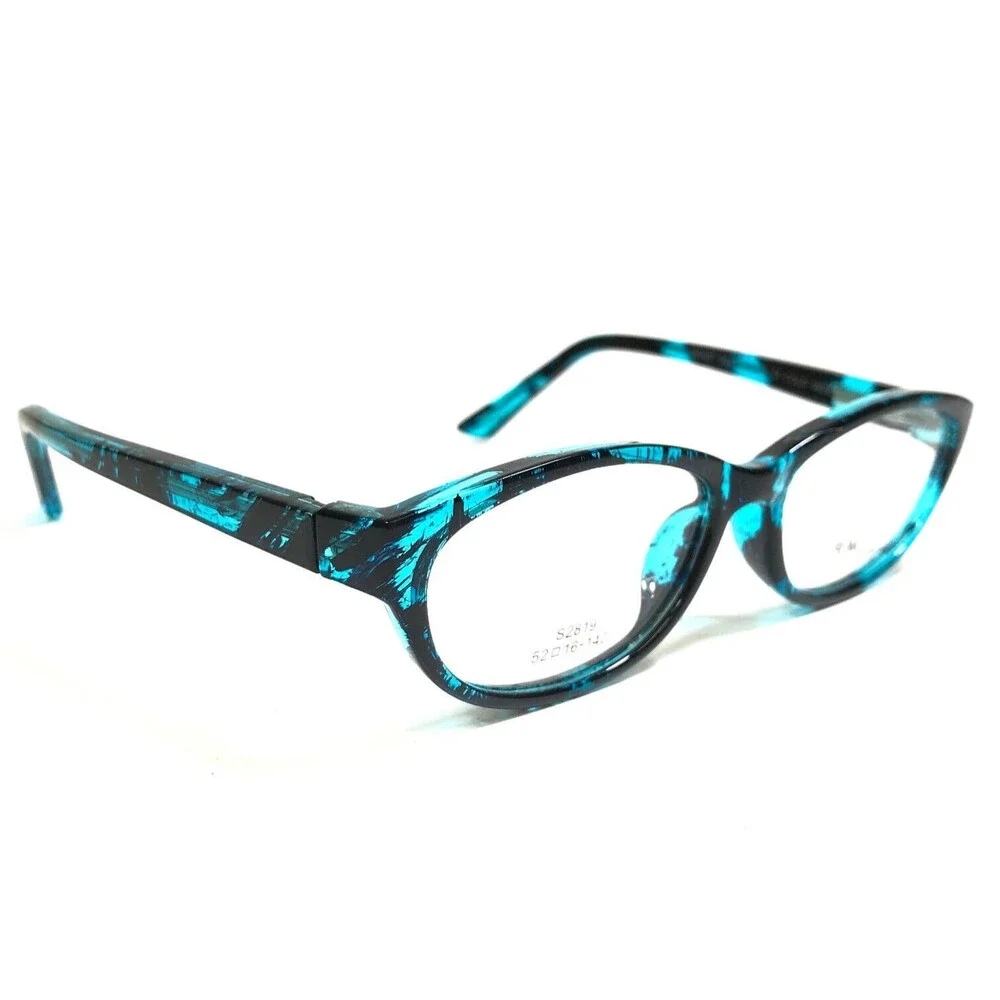 Smart Collection Eyeglasses Frames S2819 C1 TURQUOISE Black Blue Oval 52-16-140